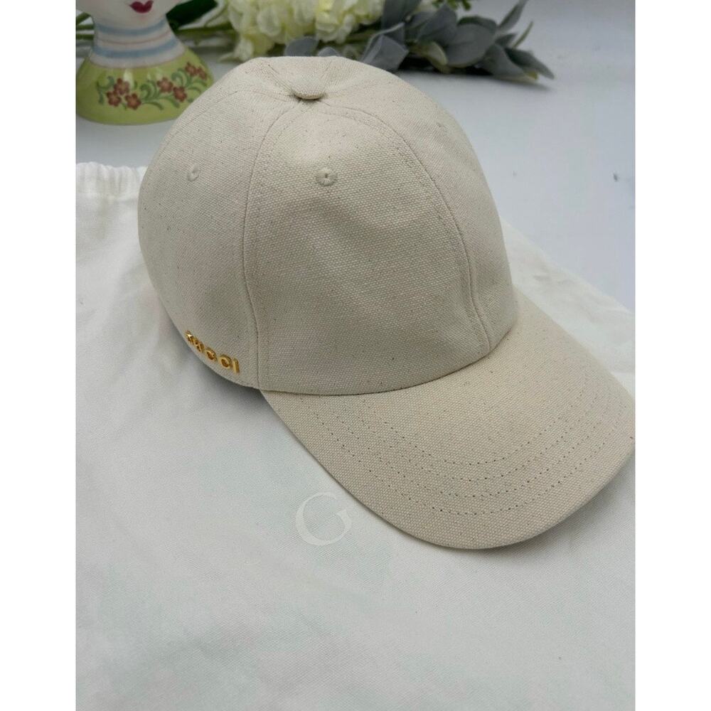 Unisex, Gucci, gold logo baseball cap size large made in Italy